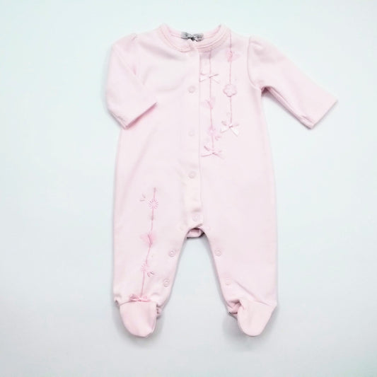 Blues baby pink bow baby grow (RR0124)