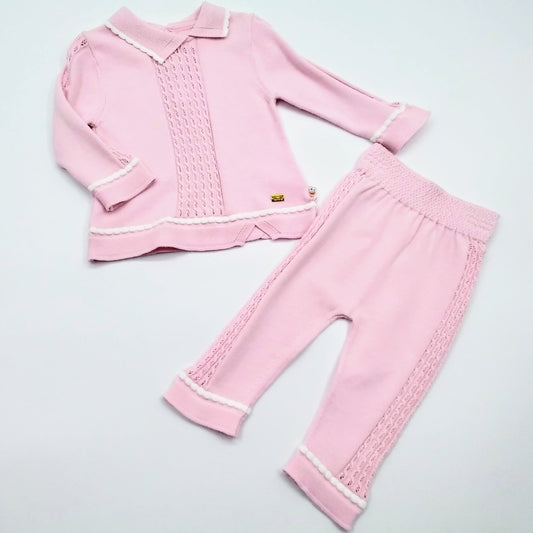 Leo king pink and creme 2pc set  (8344-pink)