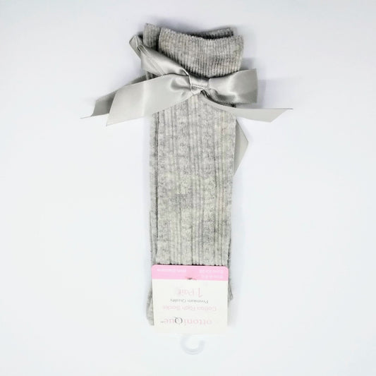 Girls grey bow socks