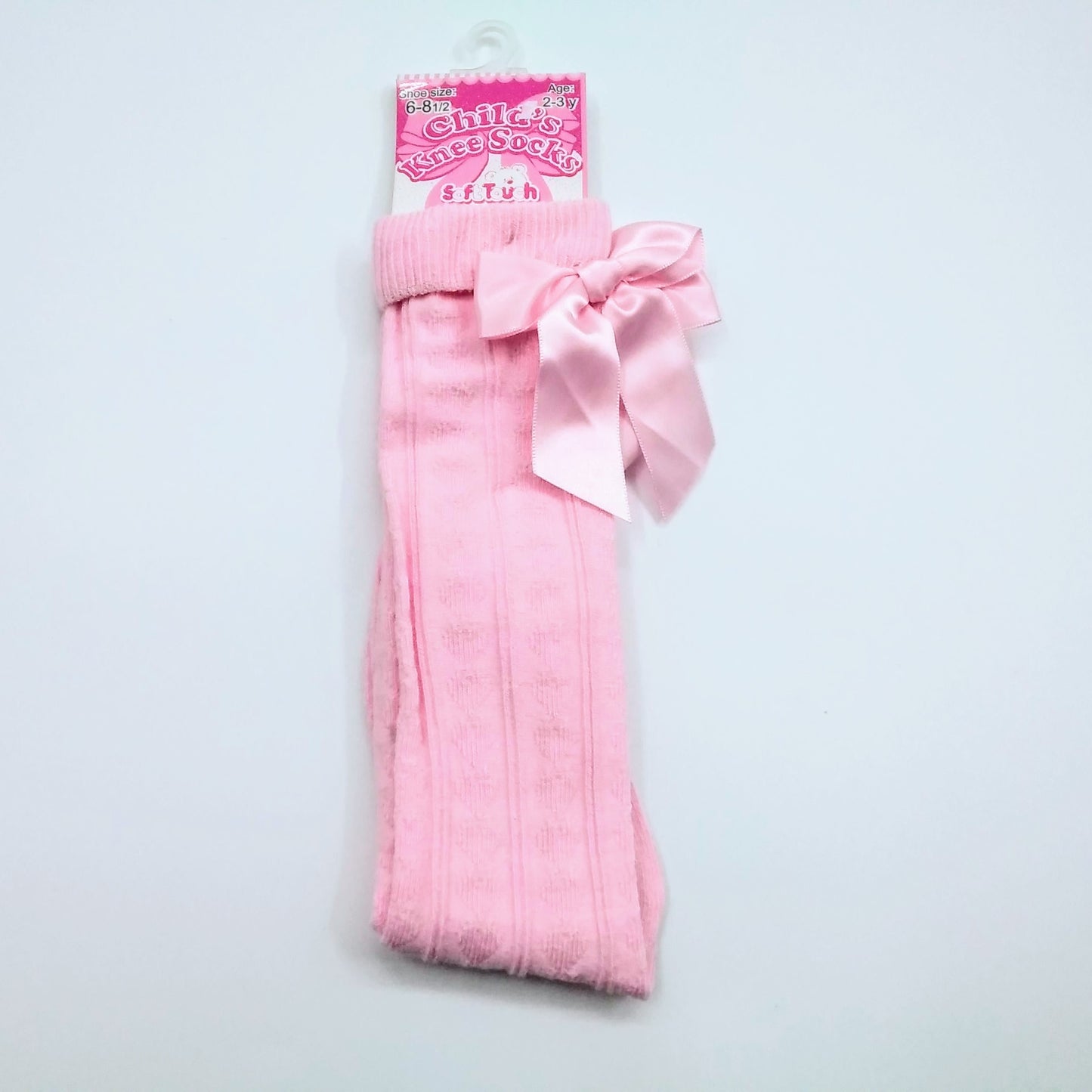 Soft touch girls pink knee socks