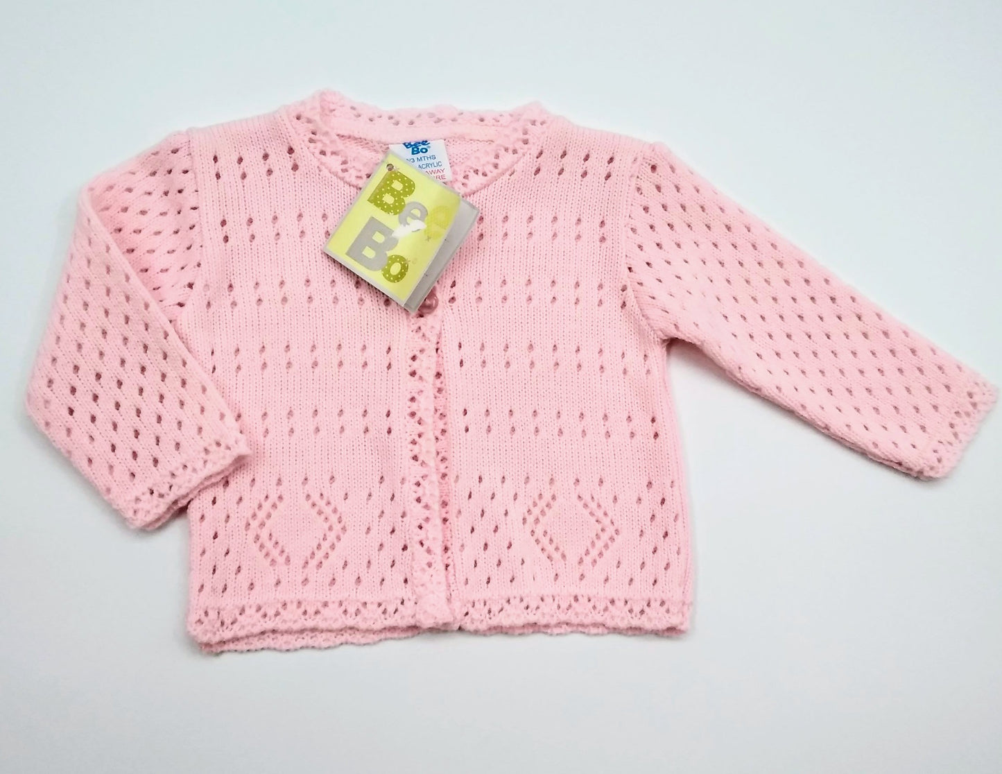 Girls pink bee bo knitted cardigan (855)