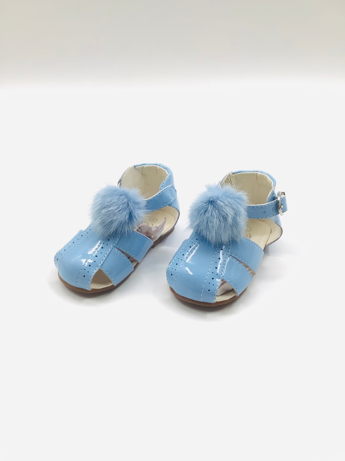 £10 Blue Pom Pom sandals