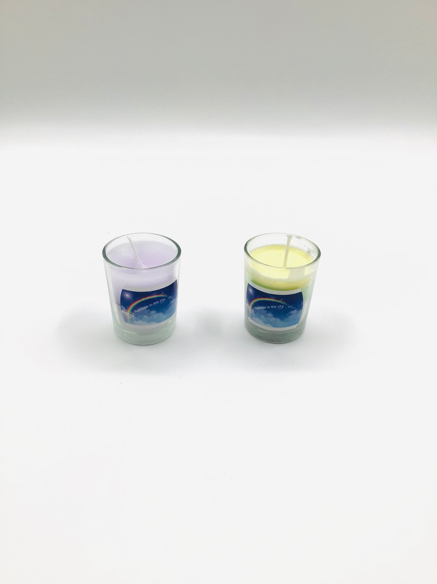 mini Rainbow in the sky glass candle