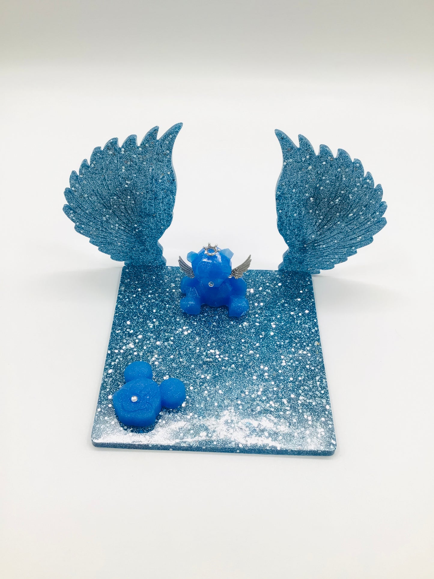 Blue glitter angel base