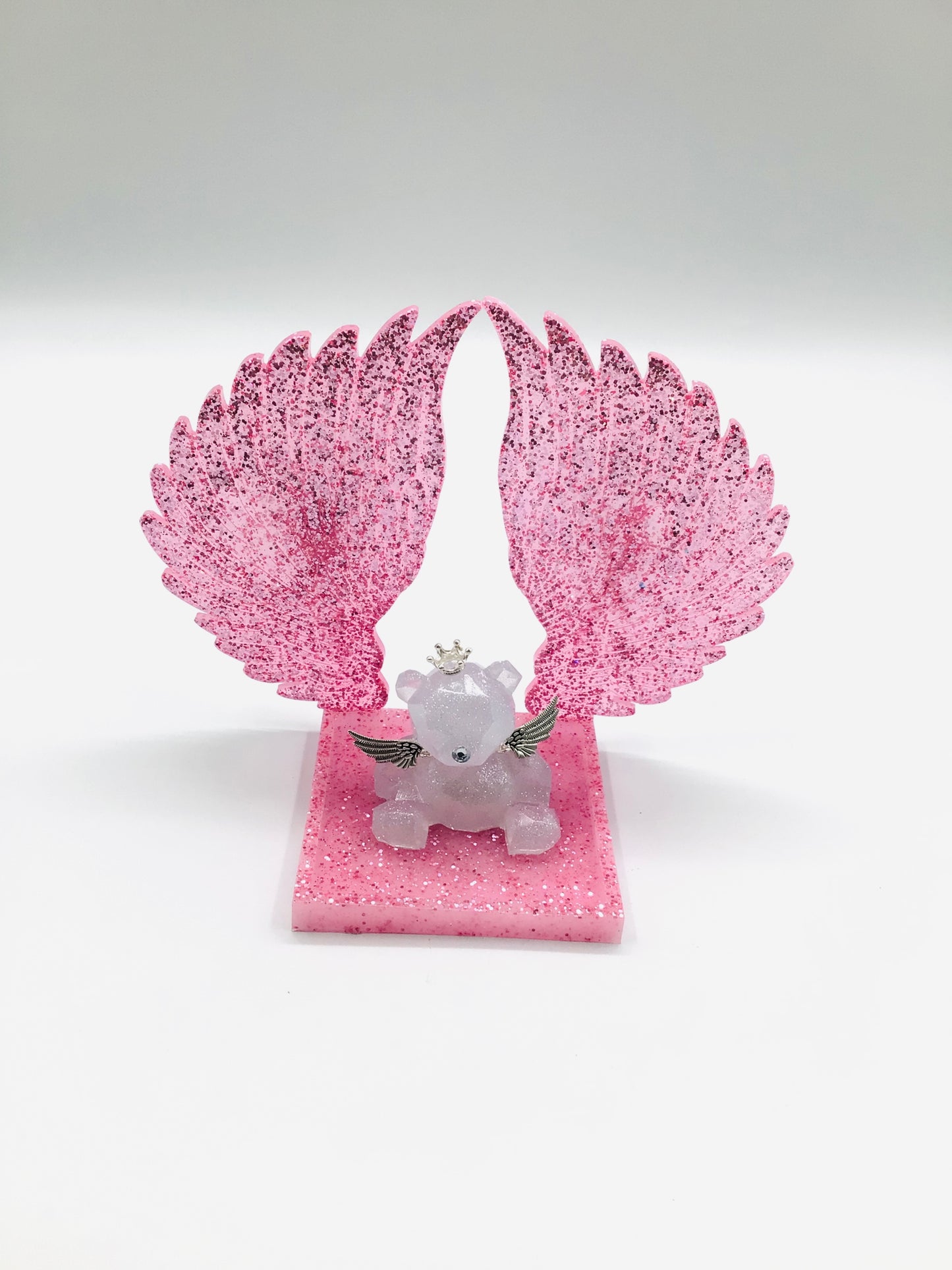 Pink glitter angel tray