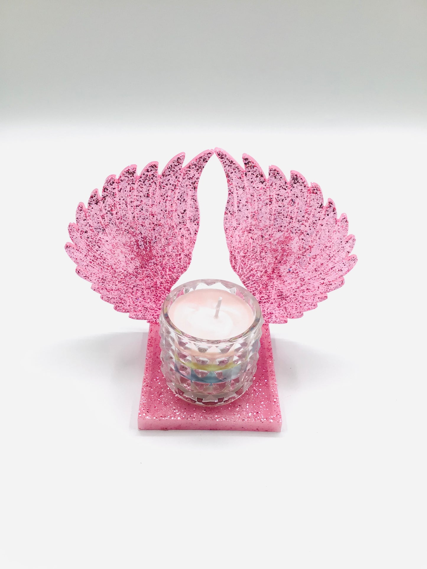 Pink glitter angel tray