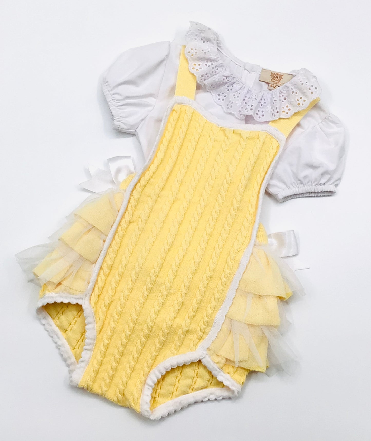 Caramelo Girls lemon knitted bow cake set SALE