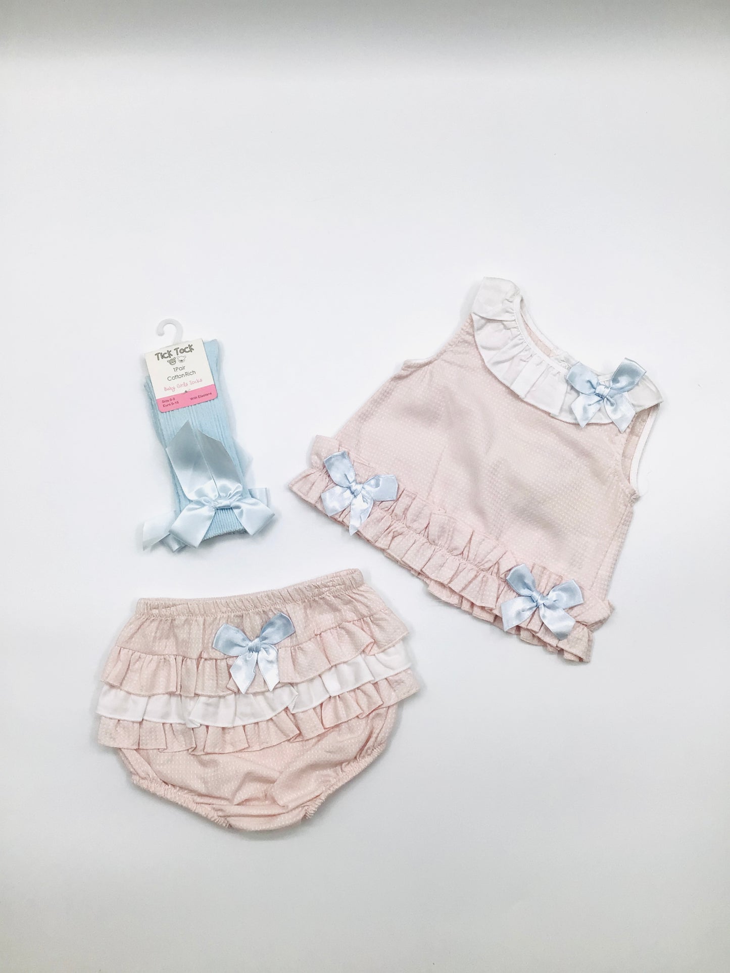 Caramelo girls pink frilly bow panties set