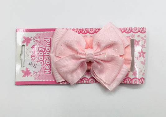 Baby girls baby pink glitter headband