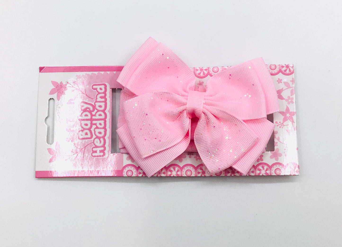 Baby girls pink glitter headband