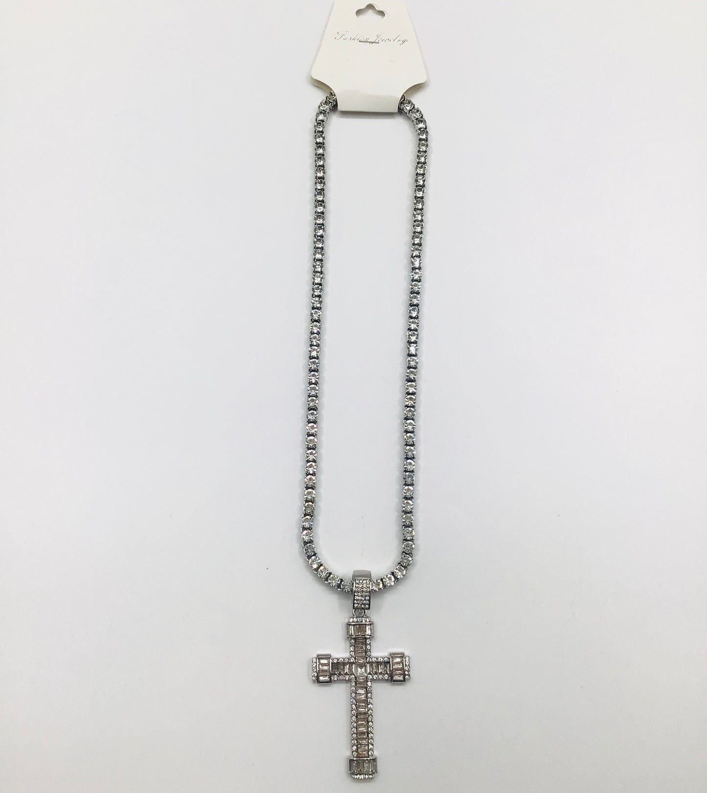 XL Crystal cross necklace