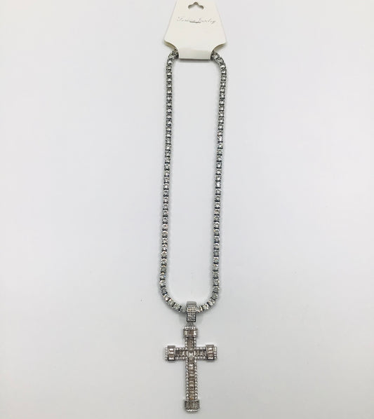 XL Crystal cross necklace