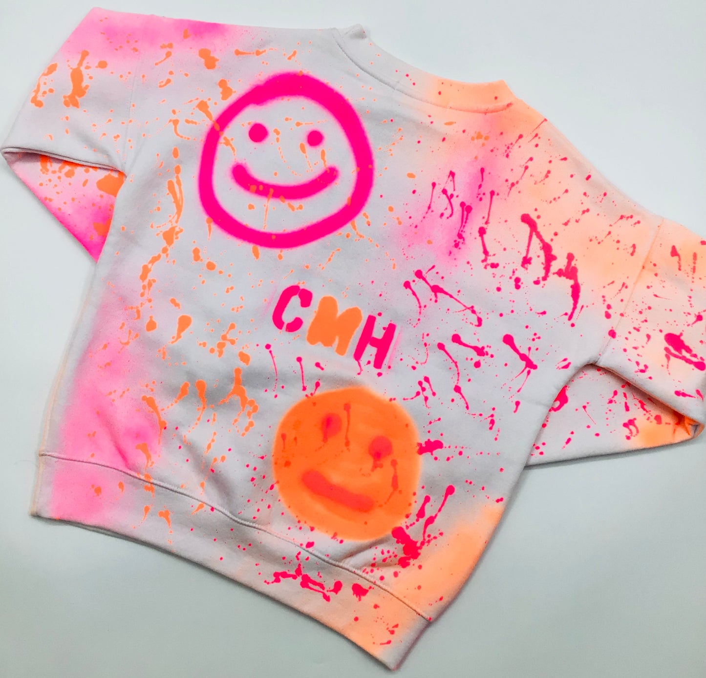 splatter spray happy and sad CMH jumper