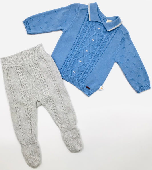 Boys blue and grey Leoking 2pc set