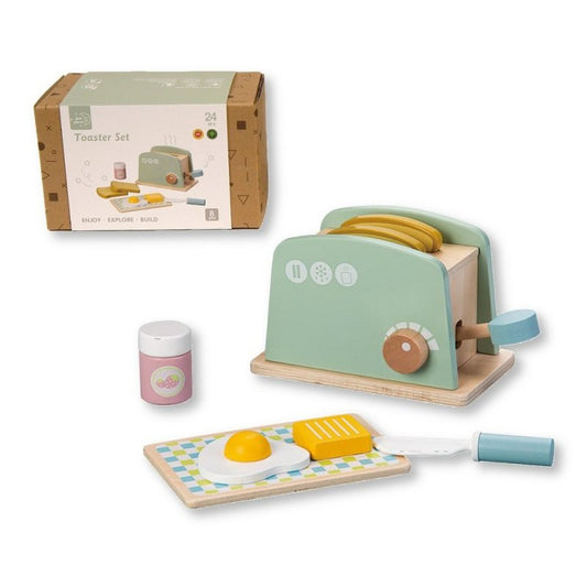 BT-24-0012: Wooden Educational Toaster Set Toy (8 pcs)