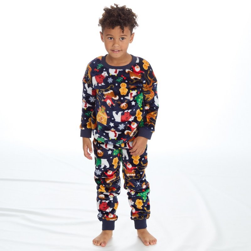 15C601: Infants Christmas Plush Fleece Lounge Set (2-6 Years)